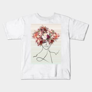 Flower Head Woman Kids T-Shirt